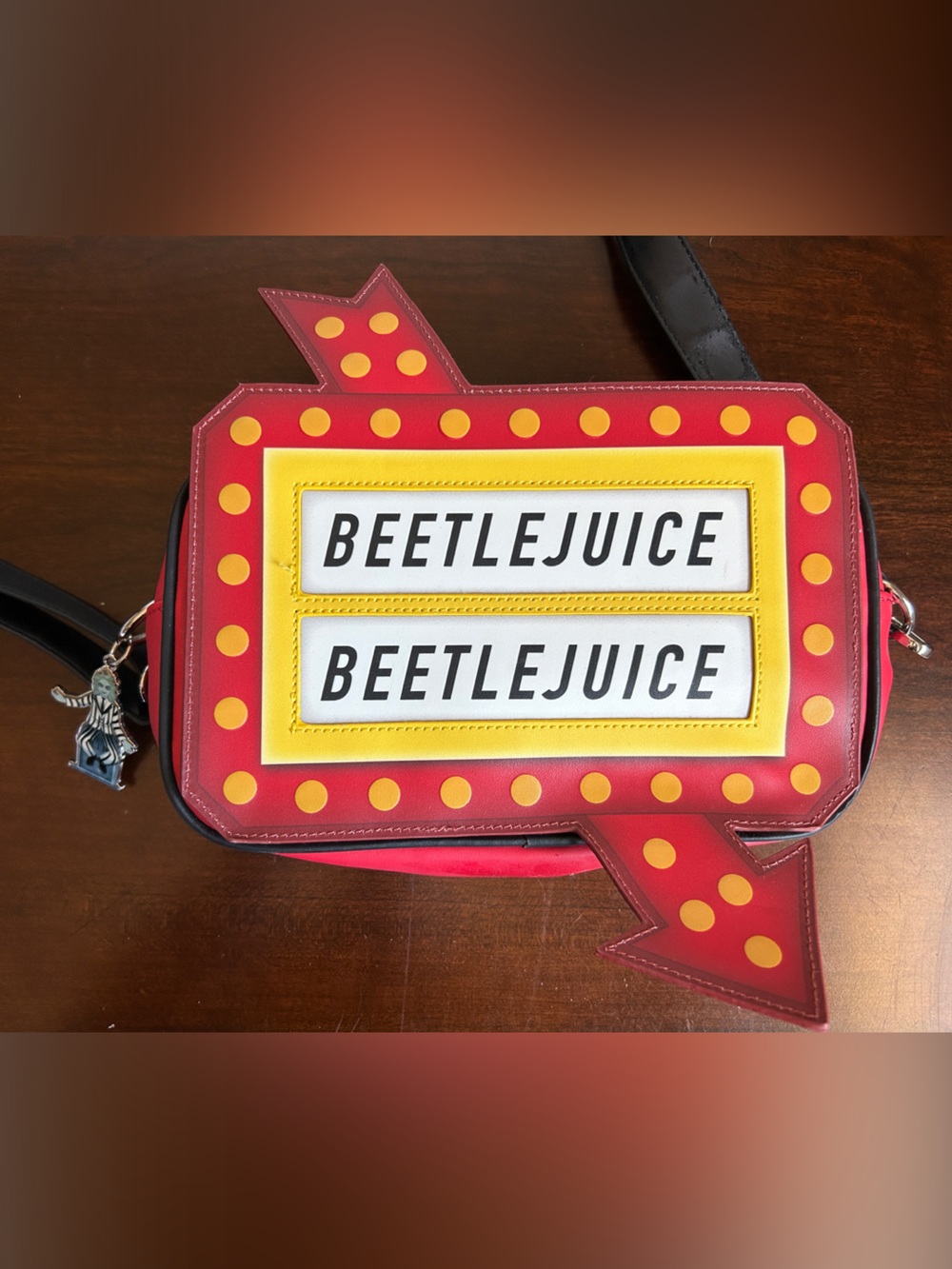 Loungefly Red Yellow Beetlejuice Crossbody Bag